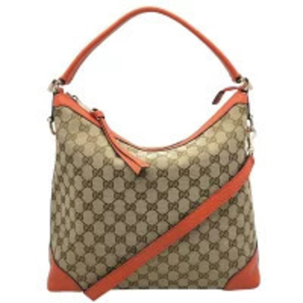 Gucci Shoulder Orange Crossbody GG Handbag Bag Canvas Beige - Picture 2 of 13